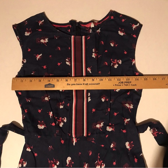 Joules Lucinda Blue Floral Sleeveless Round Neck Zip Up A-Line MIDI Dress Size 2 - Picture 16 of 16